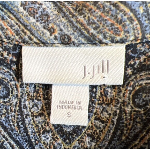 J. Jill Blouse Women's Size Small Paisley Tunic Mandala Long Sleeve Blouse - Picture 6 of 13